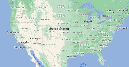 Map of the United States and Canada